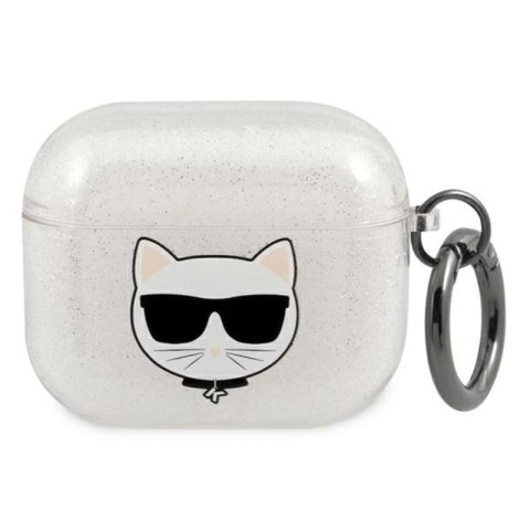 Karl Lagerfeld Choupette Head Glitter - Etui AirPods 3 (srebrny) Karl Lagerfeld Choupette Head Glitter - Etui AirPods 3 (srebrny)