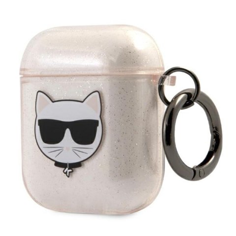 Karl Lagerfeld Choupette Head Glitter - Etui Airpods (złoty) Karl Lagerfeld Choupette Head Glitter - Etui Airpods (złoty)