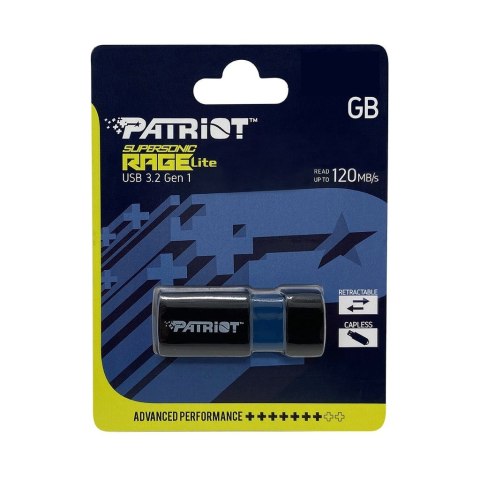 PATRIOT RAGE LITE 120 MB/s 64GB USB 3.2 czarny PATRIOT RAGE LITE 120 MB/s 64GB USB 3.2 czarny