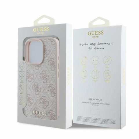 Guess 4G Classic - Etui iPhone 16 Pro Max (różowy) Guess 4G Classic - Etui iPhone 16 Pro Max (różowy)