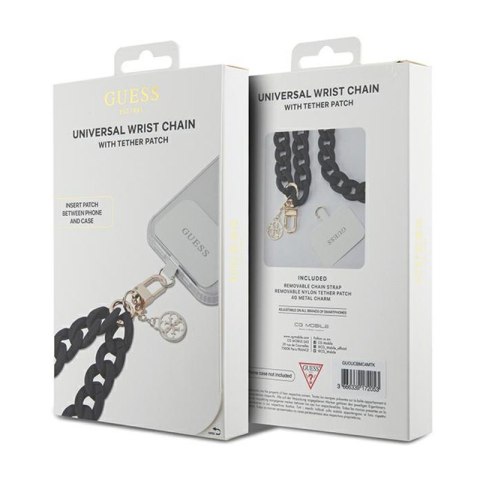 Guess Universal Big Hand Strap Acrylic 4G Charm - Uniwersalny pasek do telefonu (Czarny) Guess Universal Big Hand Strap Acrylic 4G Charm - Uniwersalny pasek do telefonu (Czarny)
