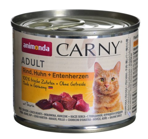 ANIMONDA Carny Adult wołowina, kurczak i kacze serca - mokra karma dla kota - 200 g ANIMONDA Carny Adult wołowina, kurczak i kacze serca - mokra karma dla kota - 200 g