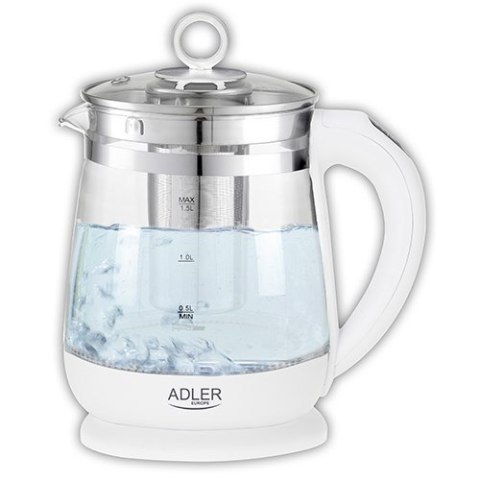 Czajnik szklany 1,5 L z zaparzaczem oraz regulacją temp. Adler Czajnik szklany 1,5 L z zaparzaczem oraz regulacją temp. Adler