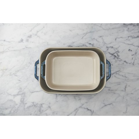 Zestaw 2 prostokątnych półmisków ceramicznych STAUB 40511-924-0 - antyczny turkusowy Zestaw 2 prostokątnych półmisków ceramicznych STAUB 40511-924-0 - antyczny turkusowy