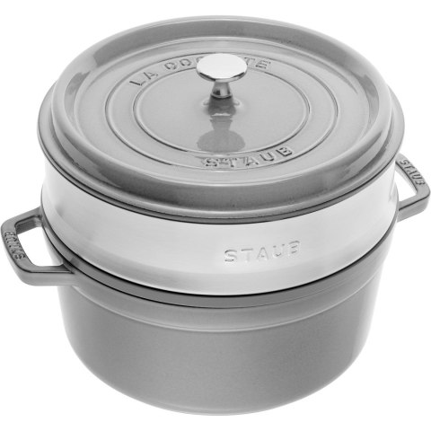 Garnek żeliwny okrągły z wkładem STAUB La Cocotte 40508-819-0 - 3.8 ltr. grafitowy Garnek żeliwny okrągły z wkładem STAUB La Cocotte 40508-819-0 - 3.8 ltr. grafitowy