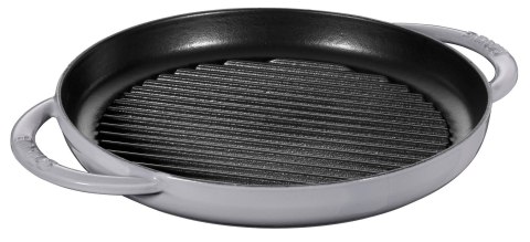 Okrągła patelnia żeliwna grillowa STAUB z dwoma uchwytami 40509-522-0 - grafitowa 26 cm Okrągła patelnia żeliwna grillowa STAUB z dwoma uchwytami 40509-522-0 - grafitowa 26 cm