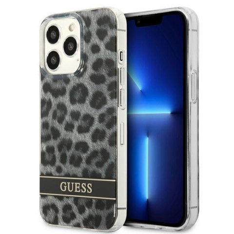 Guess Leopard Electro Stripe - Etui iPhone 13 Pro (Grey) Guess Leopard Electro Stripe - Etui iPhone 13 Pro (Grey)