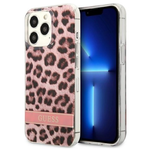 Guess Leopard Electro Stripe - Etui iPhone 13 Pro (Pink) Guess Leopard Electro Stripe - Etui iPhone 13 Pro (Pink)