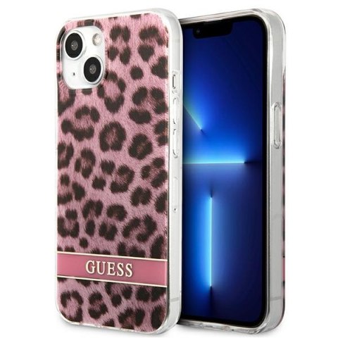 Guess Leopard Electro Stripe - Etui iPhone 13 mini (Pink) Guess Leopard Electro Stripe - Etui iPhone 13 mini (Pink)