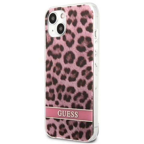 Guess Leopard Electro Stripe - Etui iPhone 13 mini (Pink) Guess Leopard Electro Stripe - Etui iPhone 13 mini (Pink)