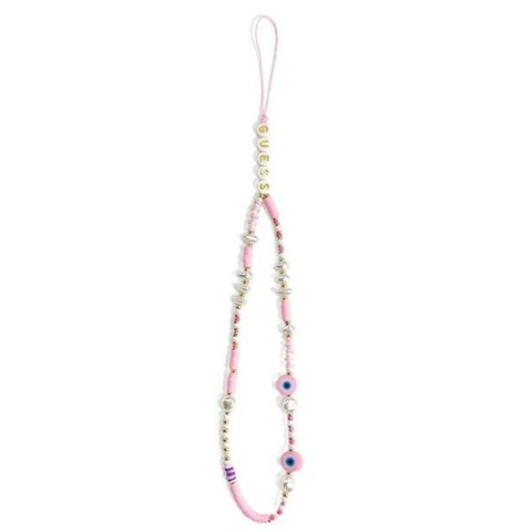 Guess Phone Strap Beads Shell - Zawieszka do telefonu 25 cm (Pink) Guess Phone Strap Beads Shell - Zawieszka do telefonu 25 cm (Pink)