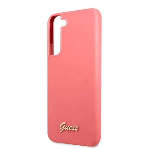 Guess Silicone Script Metal Logo - Etui Samsung Galaxy S22+ (fuksja)