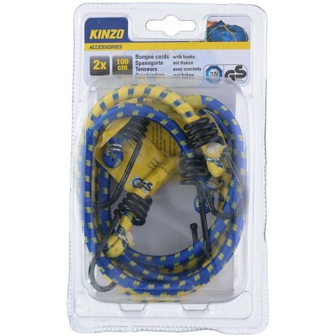 Kinzo - gumy do mocowania bagażu 100 cm 2 szt. (niebieski+żółty) Kinzo - gumy do mocowania bagażu 100 cm 2 szt. (niebieski+żółty)
