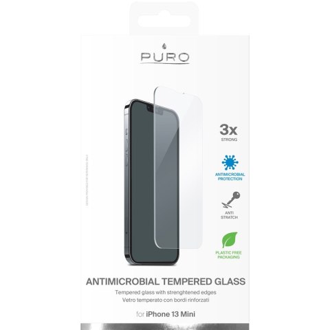 PURO Anti-Bacterial Szkło ochronne hartowane z ochroną antybakteryjną na ekran iPhone 13 Mini PURO Anti-Bacterial Szkło ochronne hartowane z ochroną antybakteryjną na ekran iPhone 13 Mini