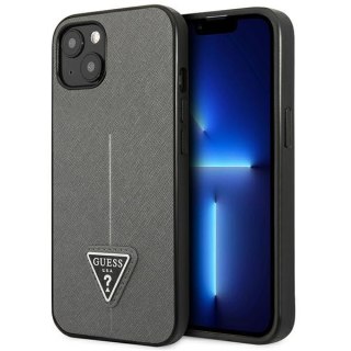 Guess Saffiano Triangle Logo Case - Etui iPhone 13 (srebrny)