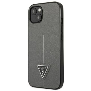 Guess Saffiano Triangle Logo Case - Etui iPhone 13 (srebrny)
