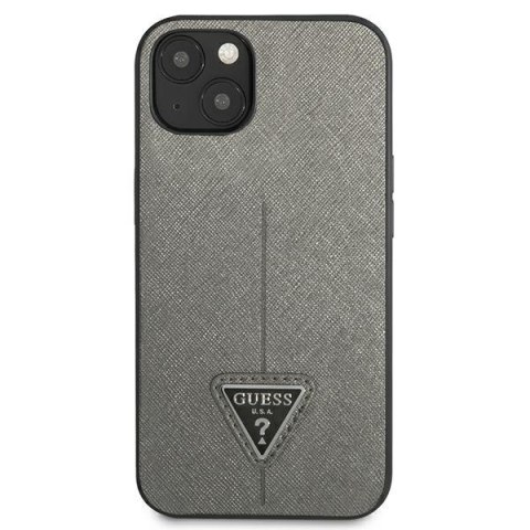 Guess Saffiano Triangle Logo Case - Etui iPhone 13 (srebrny)