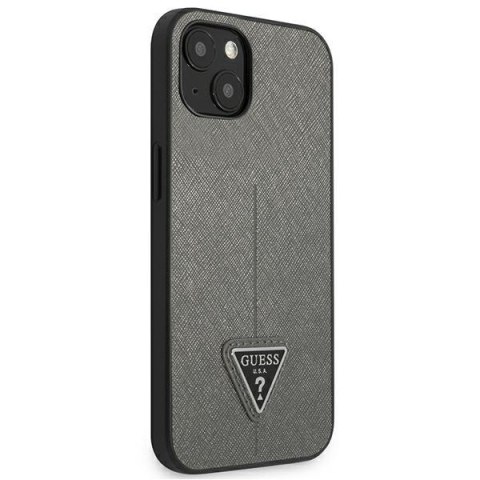 Guess Saffiano Triangle Logo Case - Etui iPhone 13 (srebrny)