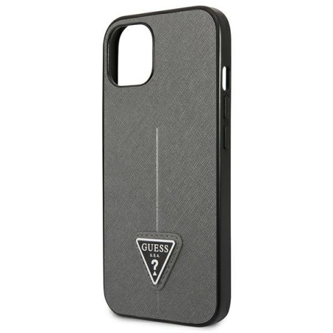Guess Saffiano Triangle Logo Case - Etui iPhone 13 (srebrny)