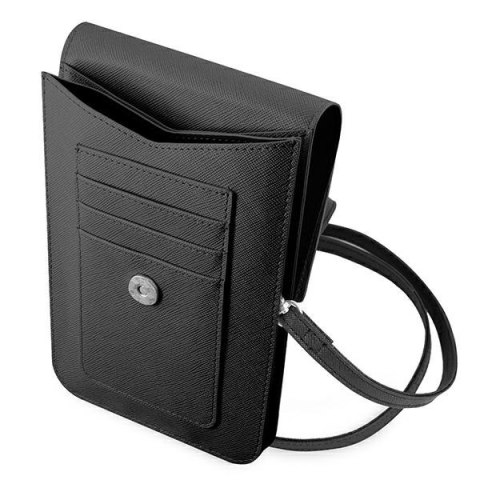 Guess Wallet Saffiano Triangle Logo Phone Bag - Torba na smartfona i akcesoria (Black)