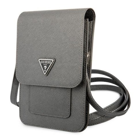 Guess Wallet Saffiano Triangle Logo Phone Bag - Torba na smartfona i akcesoria (Grey) Guess Wallet Saffiano Triangle Logo Phone Bag - Torba na smartfona i akcesoria (Grey)
