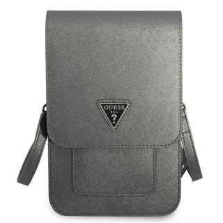 Guess Wallet Saffiano Triangle Logo Phone Bag - Torba na smartfona i akcesoria (Grey)
