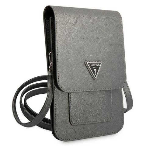 Guess Wallet Saffiano Triangle Logo Phone Bag - Torba na smartfona i akcesoria (Grey) Guess Wallet Saffiano Triangle Logo Phone Bag - Torba na smartfona i akcesoria (Grey)