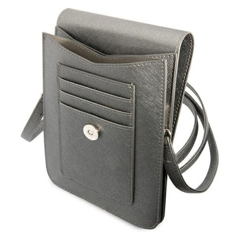 Guess Wallet Saffiano Triangle Logo Phone Bag - Torba na smartfona i akcesoria (Grey) Guess Wallet Saffiano Triangle Logo Phone Bag - Torba na smartfona i akcesoria (Grey)
