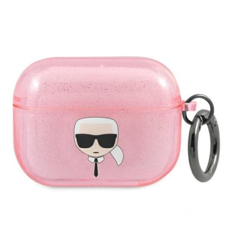 Karl Lagerfeld Karl Head Glitter - Etui Airpods Pro (różowy) Karl Lagerfeld Karl Head Glitter - Etui Airpods Pro (różowy)