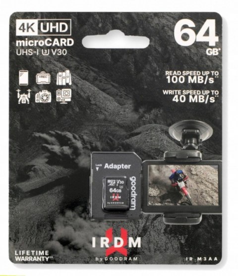 Karta microSD IRDM 64GB UHS-I U3 adapter Karta microSD IRDM 64GB UHS-I U3 adapter