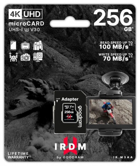Karta microSD IRDM 256GB UHS-I U3 adapter Karta microSD IRDM 256GB UHS-I U3 adapter