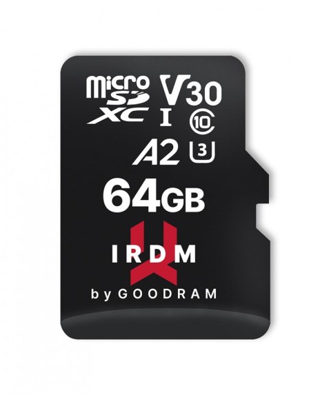 Karta pamięci microSD IRDM 64GB UHS-I U3 A2 + adapter Karta pamięci microSD IRDM 64GB UHS-I U3 A2 + adapter