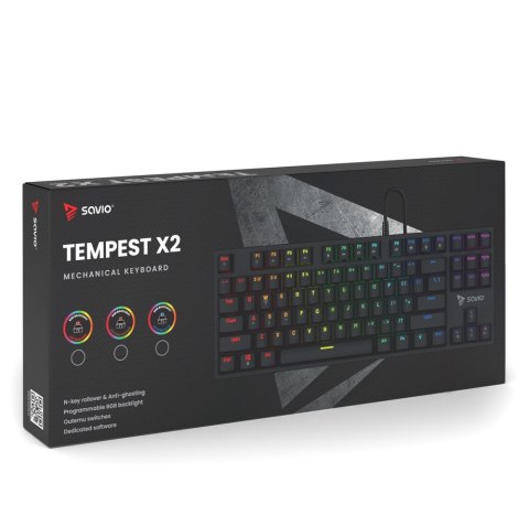 SAVIO KLAWIATURA MECHANICZNA RGB OUTEMU BLUE TEMPEST X2 SAVIO KLAWIATURA MECHANICZNA RGB OUTEMU BLUE TEMPEST X2