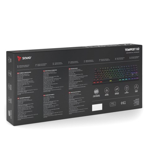 SAVIO KLAWIATURA MECHANICZNA RGB OUTEMU BLUE TEMPEST X2 SAVIO KLAWIATURA MECHANICZNA RGB OUTEMU BLUE TEMPEST X2