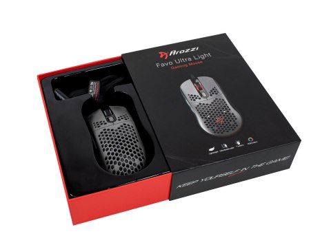 Arozzi Favo myszka Gaming Po prawej stronie USB Typu-A Optyczny 16000 DPI Arozzi Favo myszka Gaming Po prawej stronie USB Typu-A Optyczny 16000 DPI