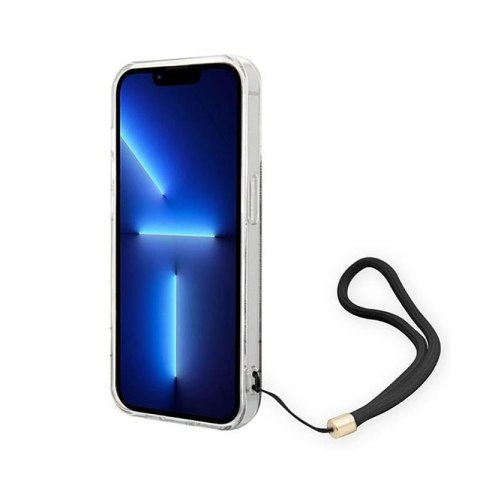 Guess 4G Print Cord - Etui ze smyczką iPhone 14 Pro (brązowy) Guess 4G Print Cord - Etui ze smyczką iPhone 14 Pro (brązowy)