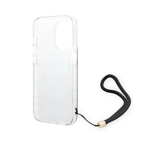 Guess 4G Print Cord - Etui ze smyczką iPhone 14 Pro (brązowy) Guess 4G Print Cord - Etui ze smyczką iPhone 14 Pro (brązowy)