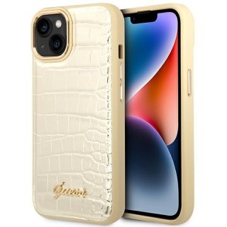 Guess Croco Collection - Etui iPhone 14 Plus (złoty)