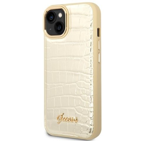 Guess Croco Collection - Etui iPhone 14 Plus (złoty)