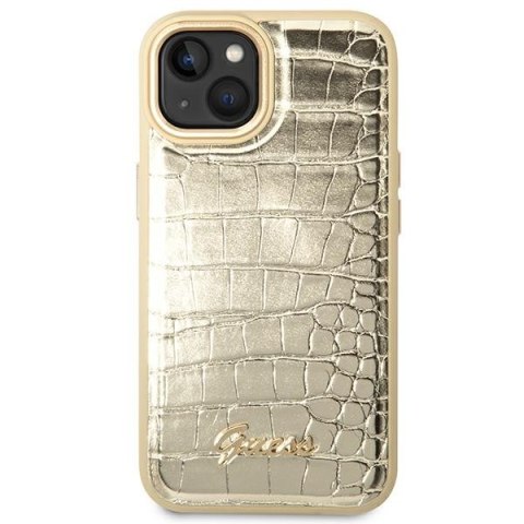 Guess Croco Collection - Etui iPhone 14 Plus (złoty)
