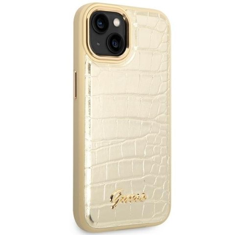 Guess Croco Collection - Etui iPhone 14 Plus (złoty)