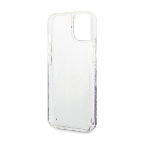 Guess Liquid Glitter Flower - Etui iPhone 14 Plus (fioletowy)