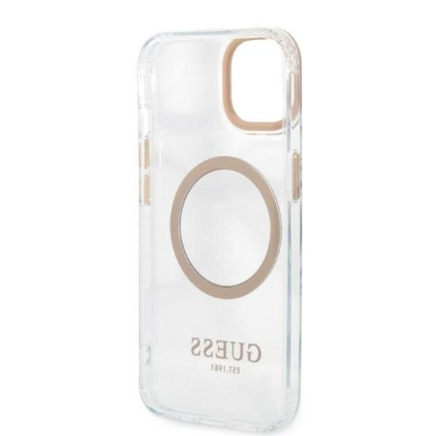 Guess Metal Outline Magsafe - Etui iPhone 13 (przezroczysty / złoty)