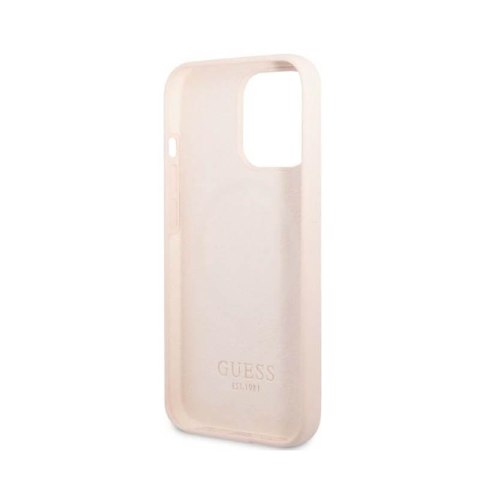 Guess Silicone Logo Plate MagSafe - Etui iPhone 13 Pro Max (różowy)