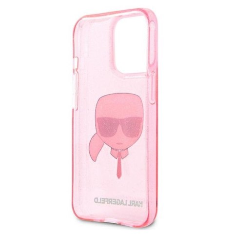 Karl Lagerfeld Karl's Head Glitter - Etui iPhone 13 Pro Max (różowy)