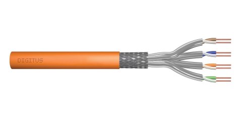 Kabel instalacyjny DIGITUS kat.7, S/FTP, Dca, AWG 23/1, LSOH, 50m, pomarańczowy, folia Kabel instalacyjny DIGITUS kat.7, S/FTP, Dca, AWG 23/1, LSOH, 50m, pomarańczowy, folia