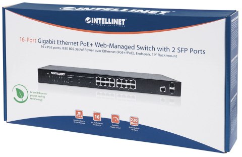 INTELLINET GIGABIT SWITCH 16X 10/100/1000 RJ45 POE INTELLINET GIGABIT SWITCH 16X 10/100/1000 RJ45 POE