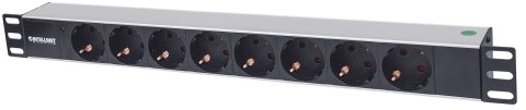 Intellinet 714037 rozdzielacz zasilania PDU 8 x gniazdo sieciowe 1U Aluminium, Czarny Intellinet 714037 rozdzielacz zasilania PDU 8 x gniazdo sieciowe 1U Aluminium, Czarny
