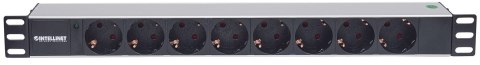 Intellinet 714037 rozdzielacz zasilania PDU 8 x gniazdo sieciowe 1U Aluminium, Czarny Intellinet 714037 rozdzielacz zasilania PDU 8 x gniazdo sieciowe 1U Aluminium, Czarny