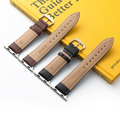 Crong Noble Band - Pasek z naturalnej skóry do Apple Watch 38/40/41 mm (Espresso)